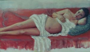 Voir le détail de cette oeuvre: La femme enceinte au divan rouge